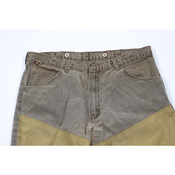 Vintage 90s Wrangler Mens Size 36x27 Faded Hunting Field Brush Denim Jean Brown - Picture 2 of 11